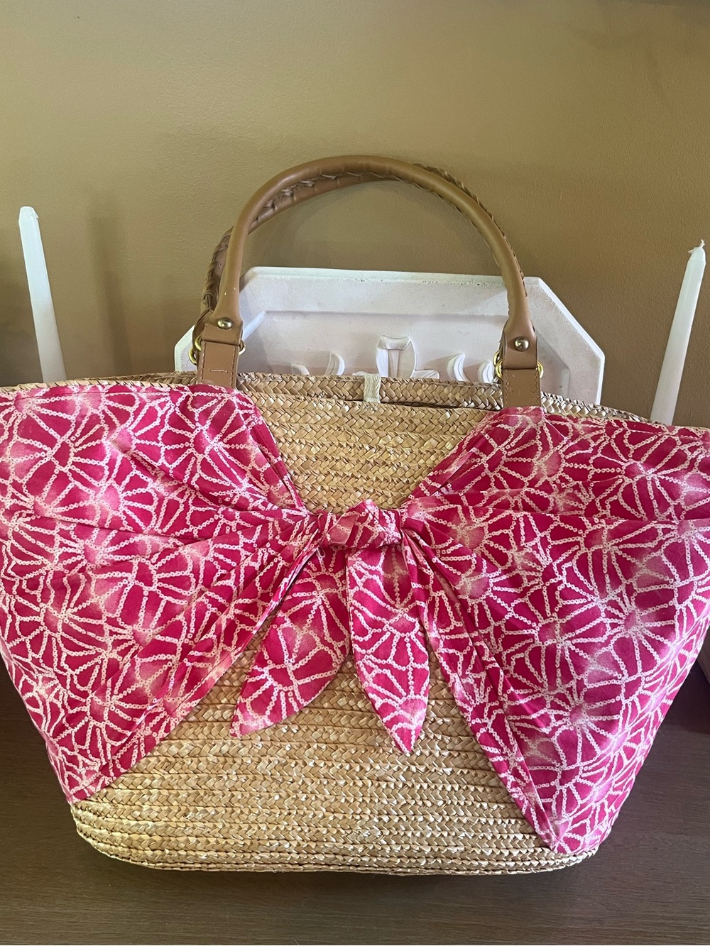 CALYPSO ST. BART Tote with Pink Bow Accent